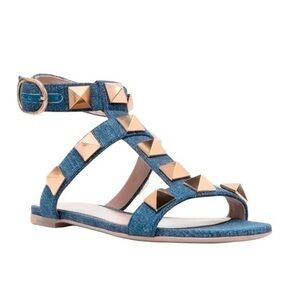 Denim Suzani Bissoli Valentino Roman stud sandals look alike